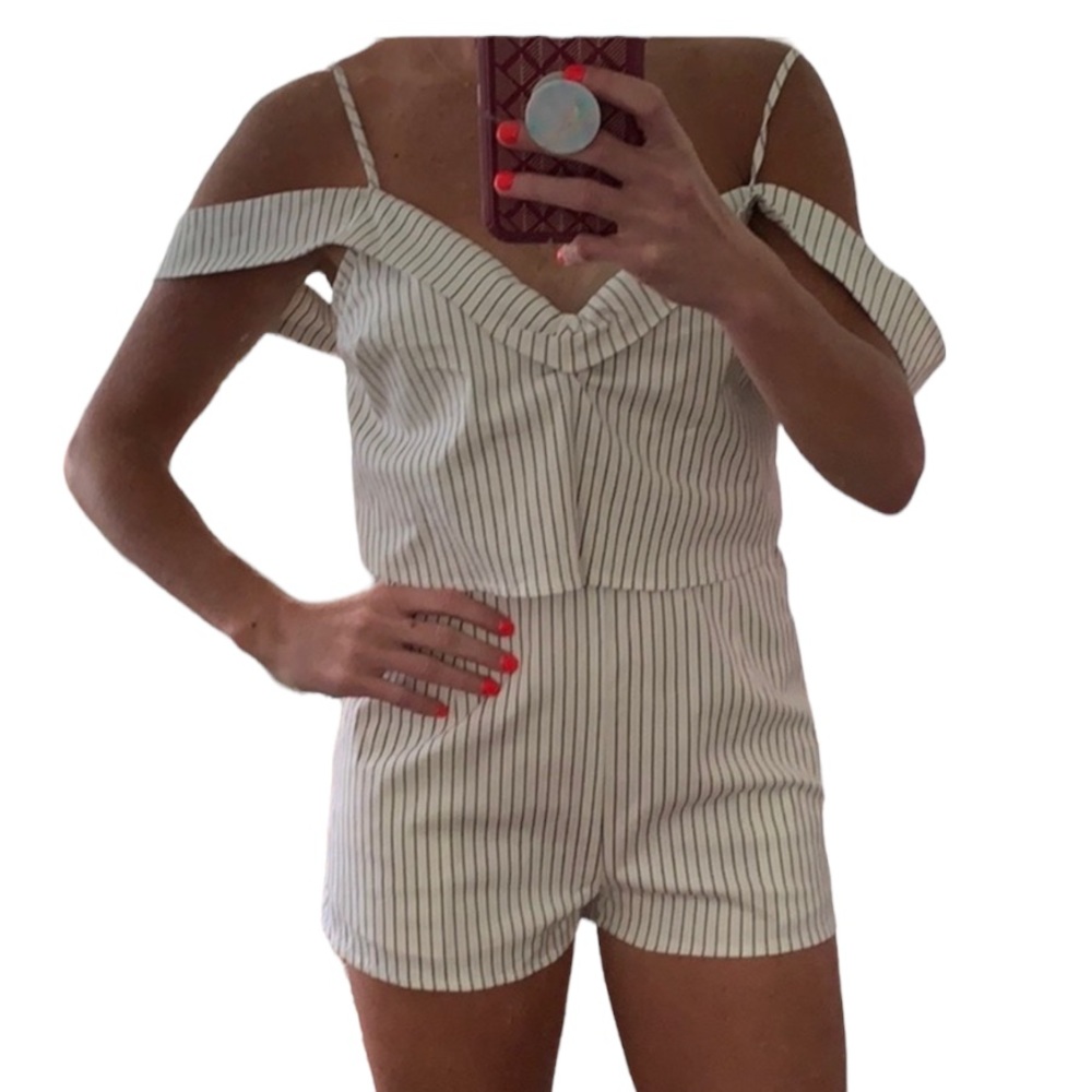 NWT Dress Forum Striped Cotton Romper - Sz M - Picture 2 of 7